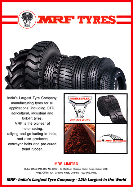 MRF Tyres &amp; Batteries, Dubai: Importer, Exporter and ...